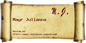 Mayr Julianna névjegykártya